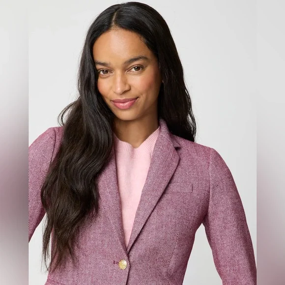 NWT J.Crew Herringbone Wool Schoolboy Blazer - Picture 2 of 4